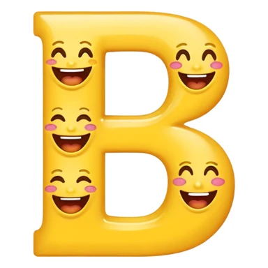 make the letter b with multipbel sepperate laughing emojis sticker