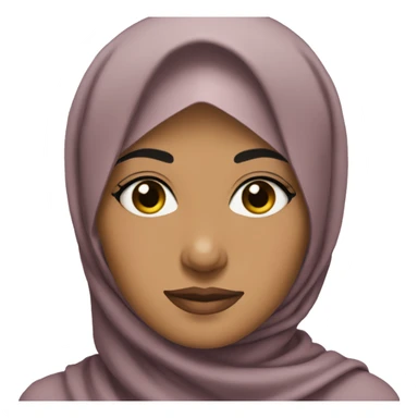 hijabi with some black hair strands showing from the front sticker