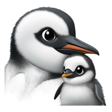 Baby penguin with its mother sticker