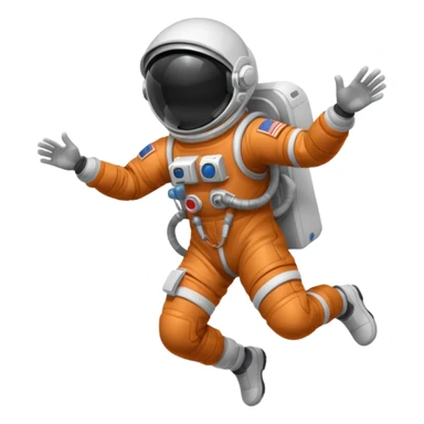 black astronaut jumping sticker