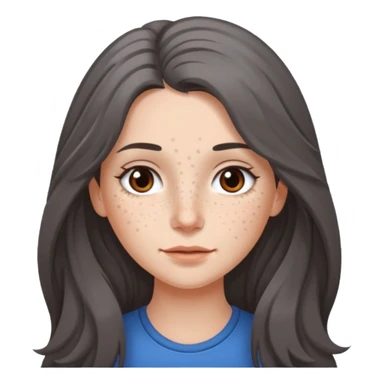 brunette girl long hair with gray hairs sticker