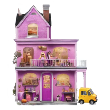 Barbie’s 5 story tall haunted dream house and food truck  sticker