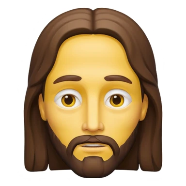 Jesus Christ, simplified iconic yellow face, gentle expression sticker
