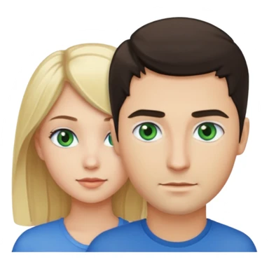 Girl blonde Green eyes man dark Hair blue eyes sticker