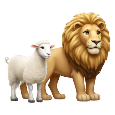 Lion and lamb sticker