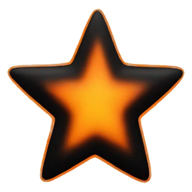 star half black, half orange burnt sticker