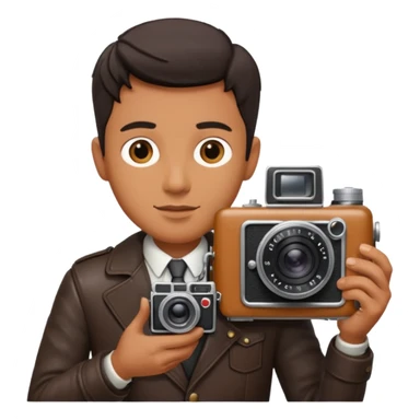 man hold film Camera sticker