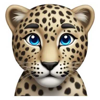 Cute Leopard with blue eyes and sticker