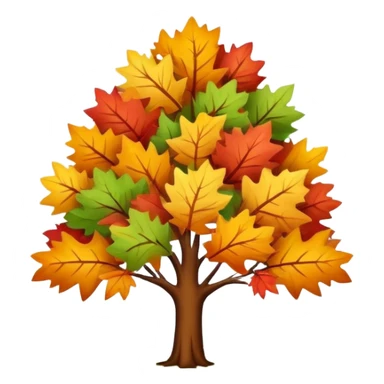 tree in the fall with colorful autumn leaves sticker