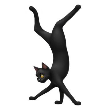 black cat doing a hand stand sticker