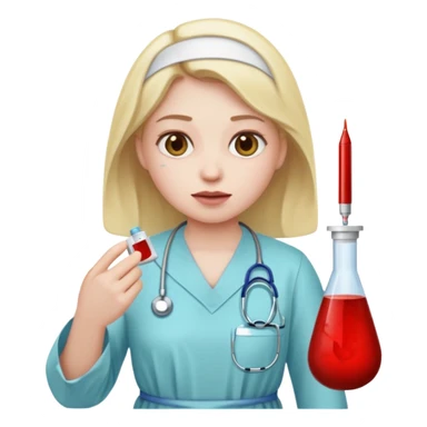 Emoji getting blood test sticker
