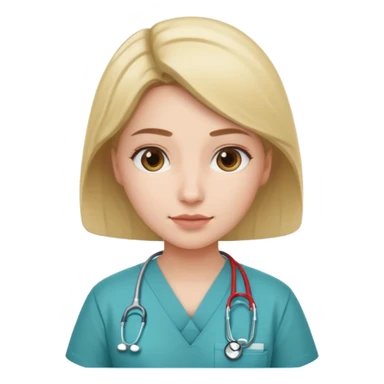 A medic (woman) attending to a person at the hospital sticker