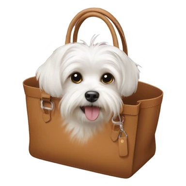 Maltese dog inside a Birkin bag  sticker