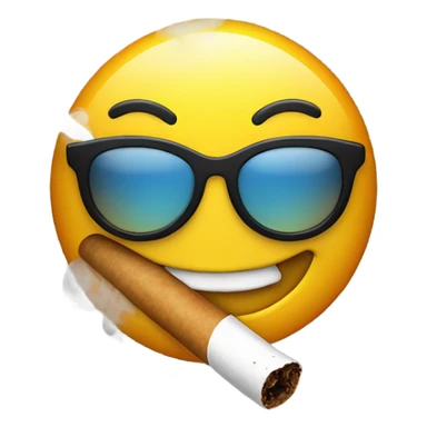 smiley face smoking weed sticker