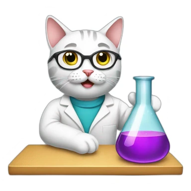 Cat doing chemistry sticker