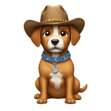 Dog wearing cowboy hat  sticker