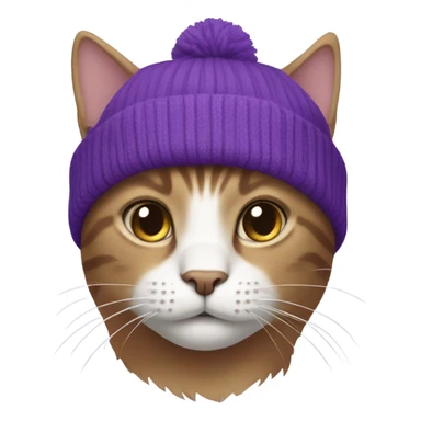 cat wearing a purple beanie sticker