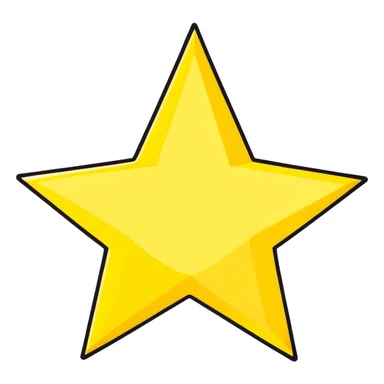 3D golden star with soft glow, five sharp symmetrical points, subtle glitter particles, cartoon style, friendly appeal, pastel yellow background, Pixar-inspired lighting sticker