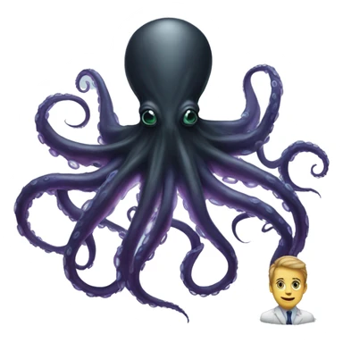 Black Alien Octopus with a scientist  sticker