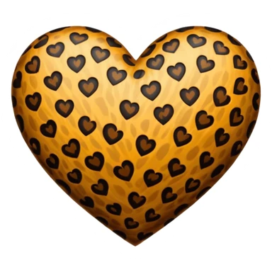 leopard print heart sticker