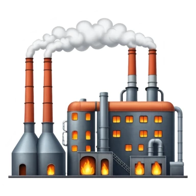 factory with furnaces sticker