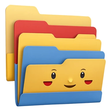 three file folders, arranged in a stack, emoji style sticker