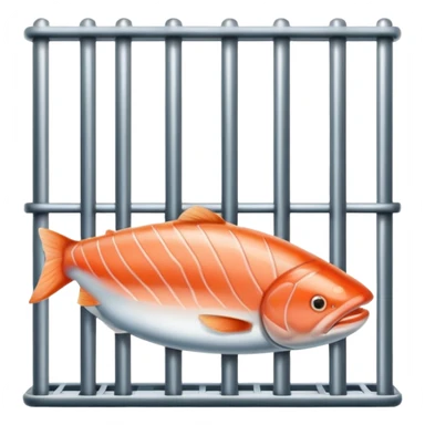 Smoked salmon behind bars in prison sticker