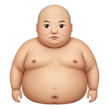 Mega obese bald chinese kid sticker