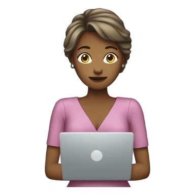 Woman with dress and compute sticker