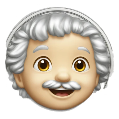 albert einstein happy baby face silver medal sticker