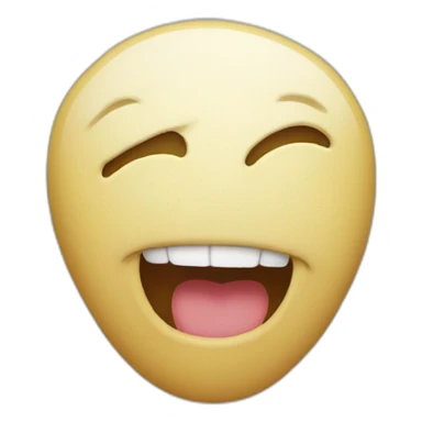 An emoticon seen from the side with its mouth open and with a capital letter a coming out of its mouth. sticker