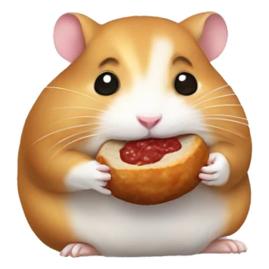 Hamster eating a meatball sticker