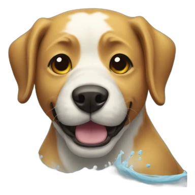 dog playing water polo sticker