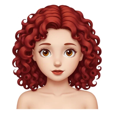 Girl with curly/wavy dark red hair sticker