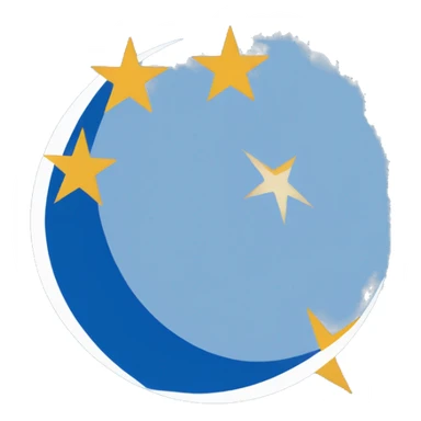 East Turkestan flag, blue with white crescent and star sticker