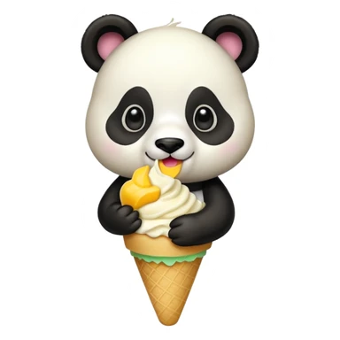 Panda eating mango icecream sticker