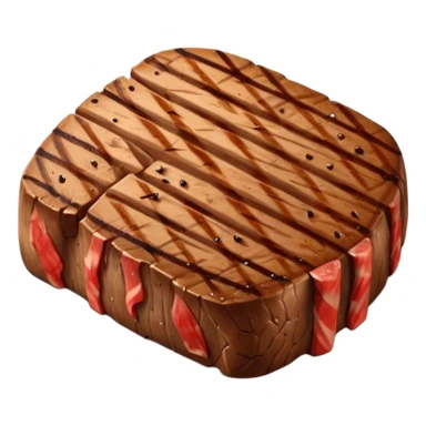 grilled steak object icon, cooked beef steak with grill marks, juicy texture, 3D cartoon, mobile game icon style, centered, clean background, soft shadow, no text, no watermark
 sticker