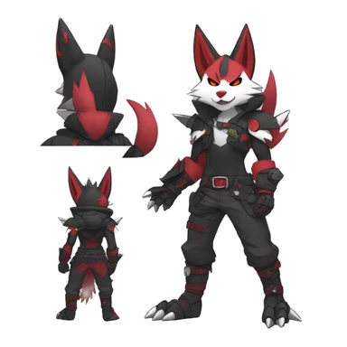 Edgy Anthro Zangoose-Litten Punk Fakemon sticker