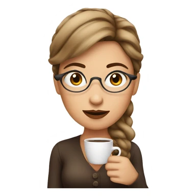 lady with coffee addiction  sticker