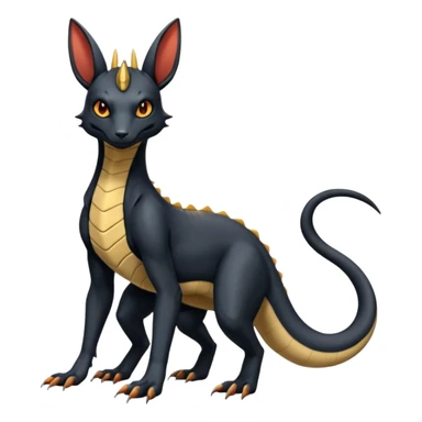 Salandit-Umbreon-Anubis-Fakémon-hybrid-creature (full body)  sticker