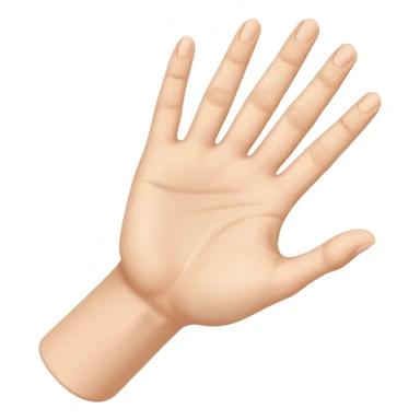 a hand held open, viewed from the side, with the palm facing upward sticker