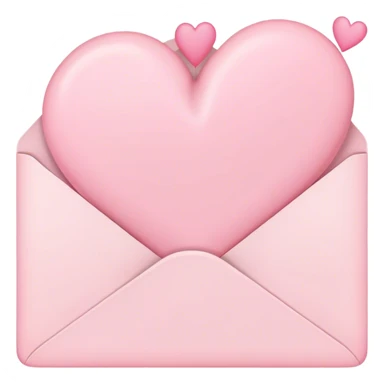 romantic letter with pastel pink hearts sticker