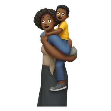 Giant woman carrying small man on her shoulder  sticker