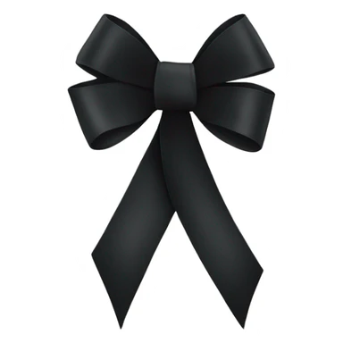 black ribbon tied in a bow sticker