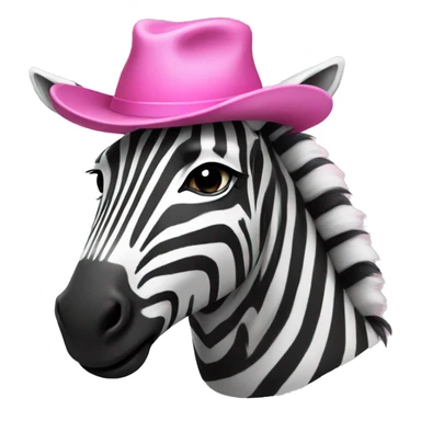 zebra with pink hat sticker