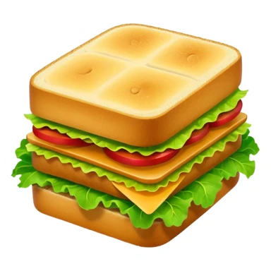 katsu sando with lettuce, apple emoji style sticker
