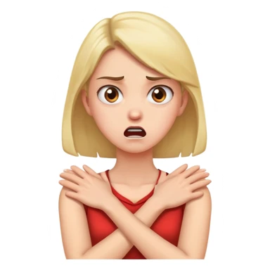 Arms crossed holding neck of girl that is angry and surprised  sticker