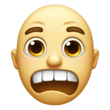 Face looking downwards and to the side with disappointment, showing its teeth in disgust. Like it was cringing. sticker