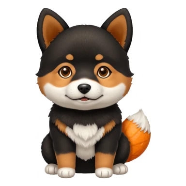 black shiba baby dog sticker