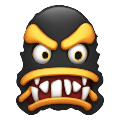 goofy danger warning sign monster sticker